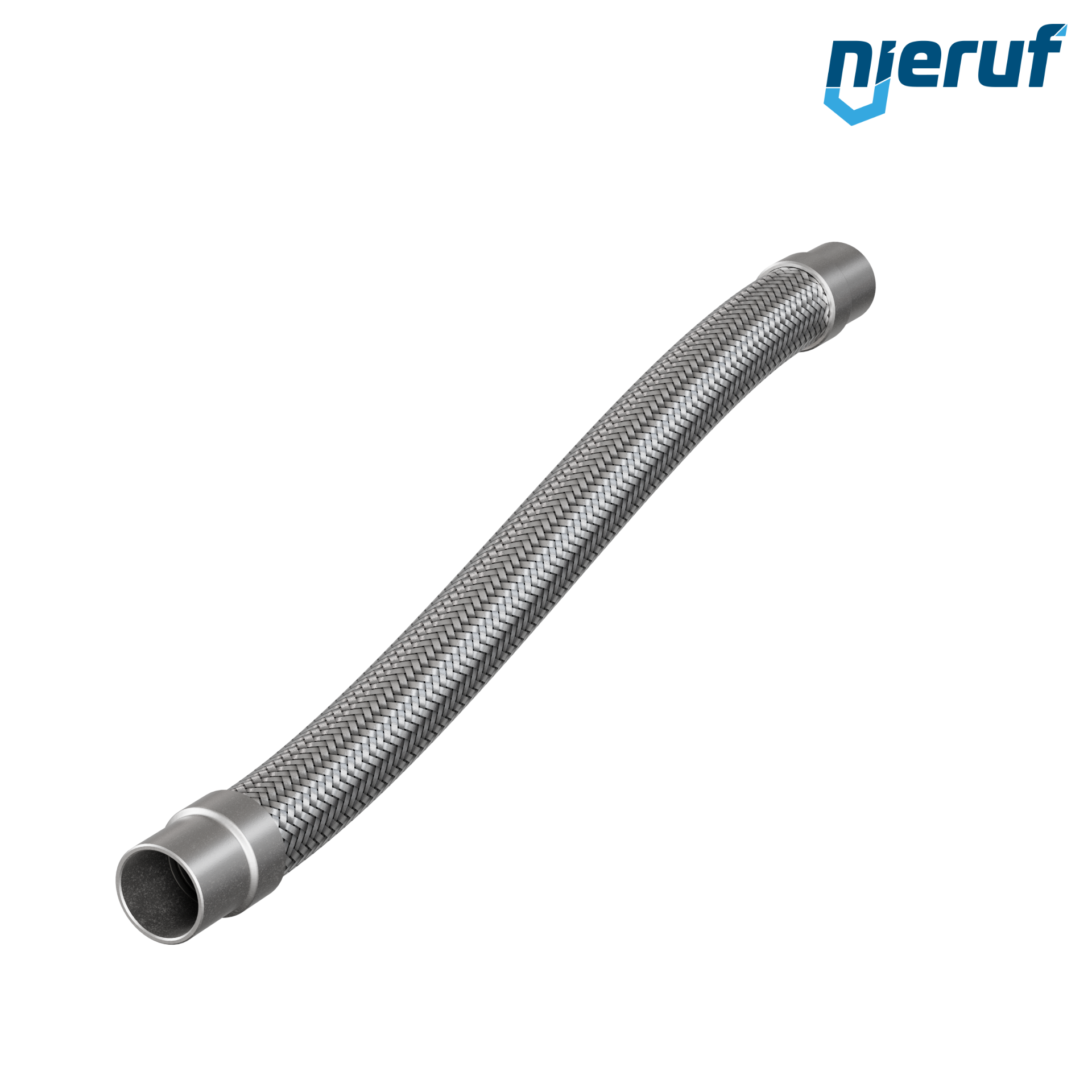 Tubo corrugato in acciaio inossidabile ES01 DN32 - 42.4 mm con treccia singola e estremità a saldare Lunghezza 1000 mm