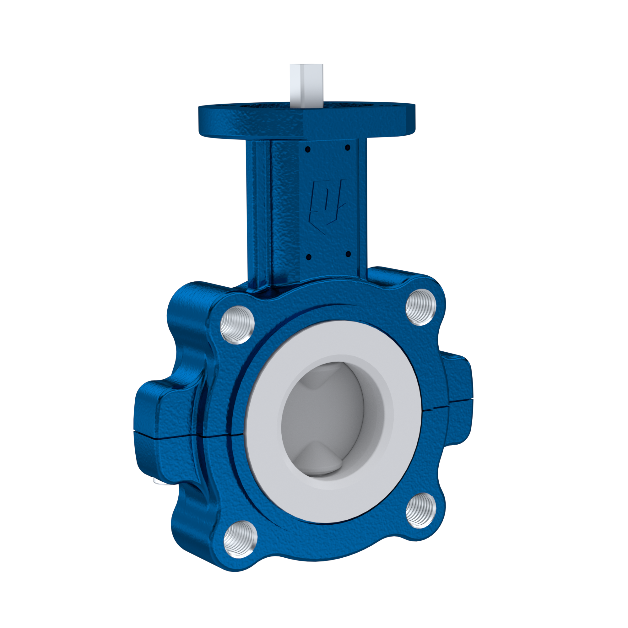 valvola a farfalla PFA PTFE AK10 DN50 ANSI150 senza leva inserto in EPDM