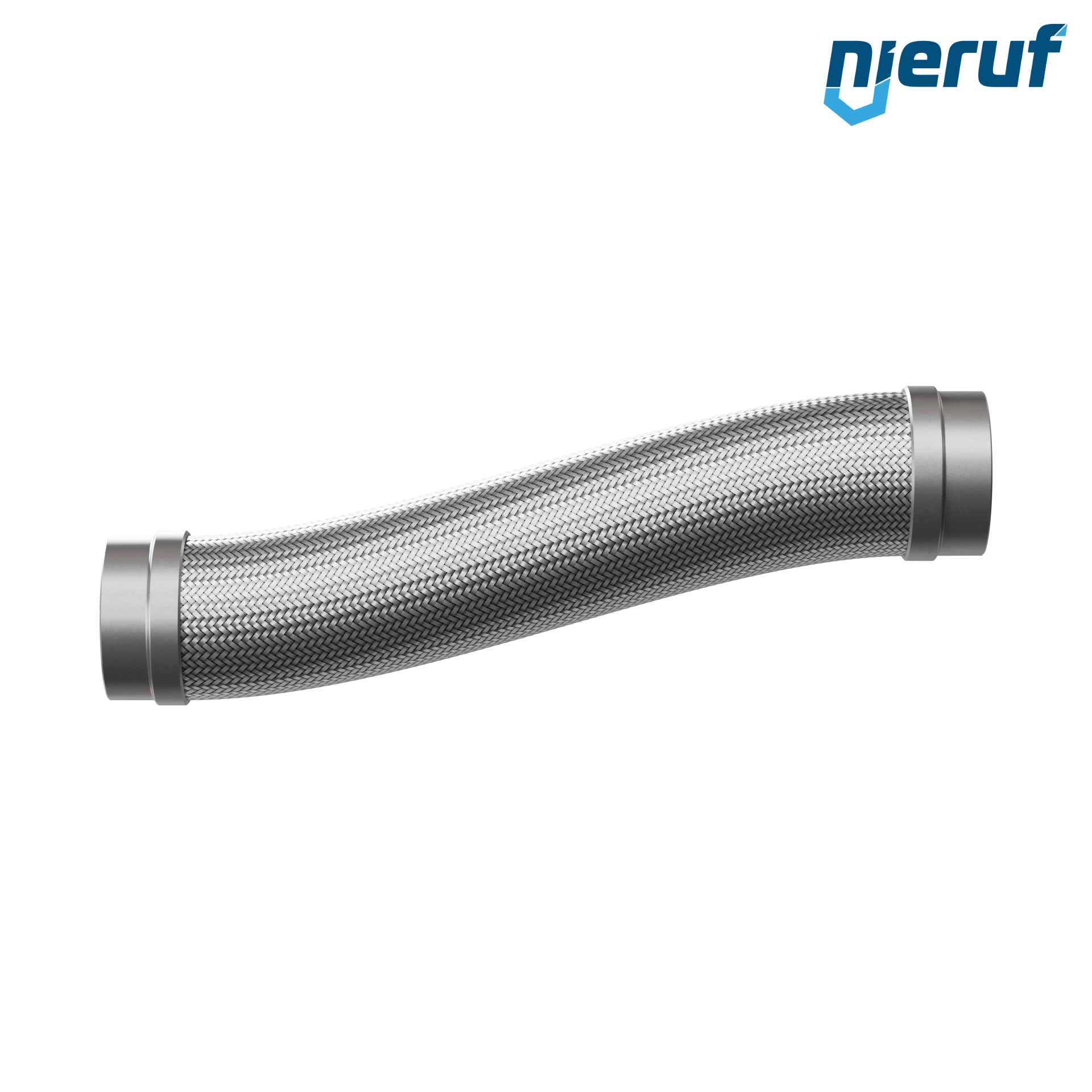 Tubo corrugato in acciaio inossidabile ES01 DN100 - 114.3 mm con treccia doppia e estremità a saldare Lunghezza 500 mm