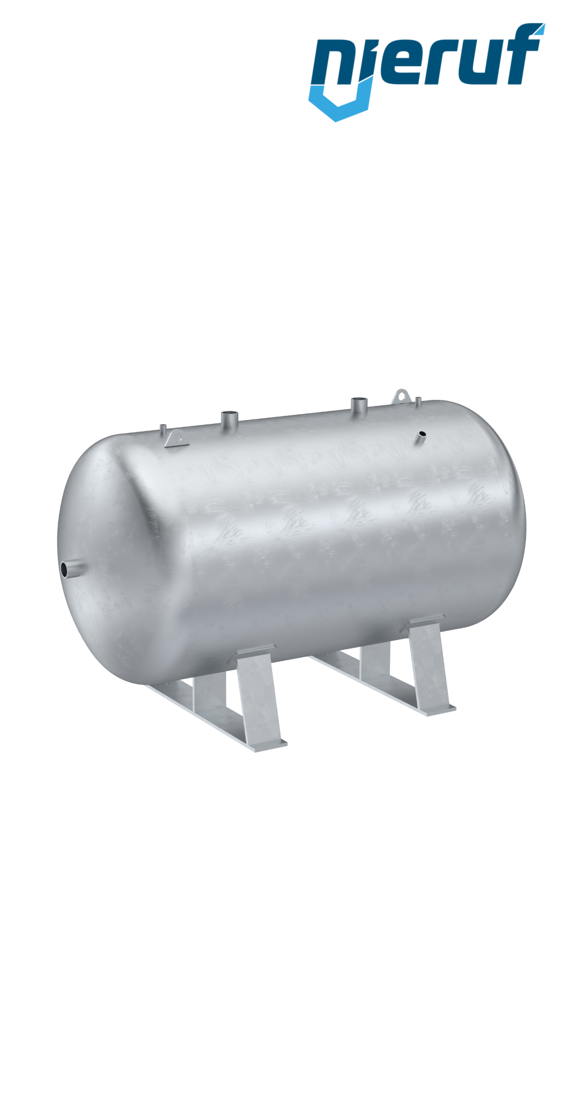 Serbatoio a pressione orizzontale BE01 2000 litri, 0-11 bar, acciaio primerizzato