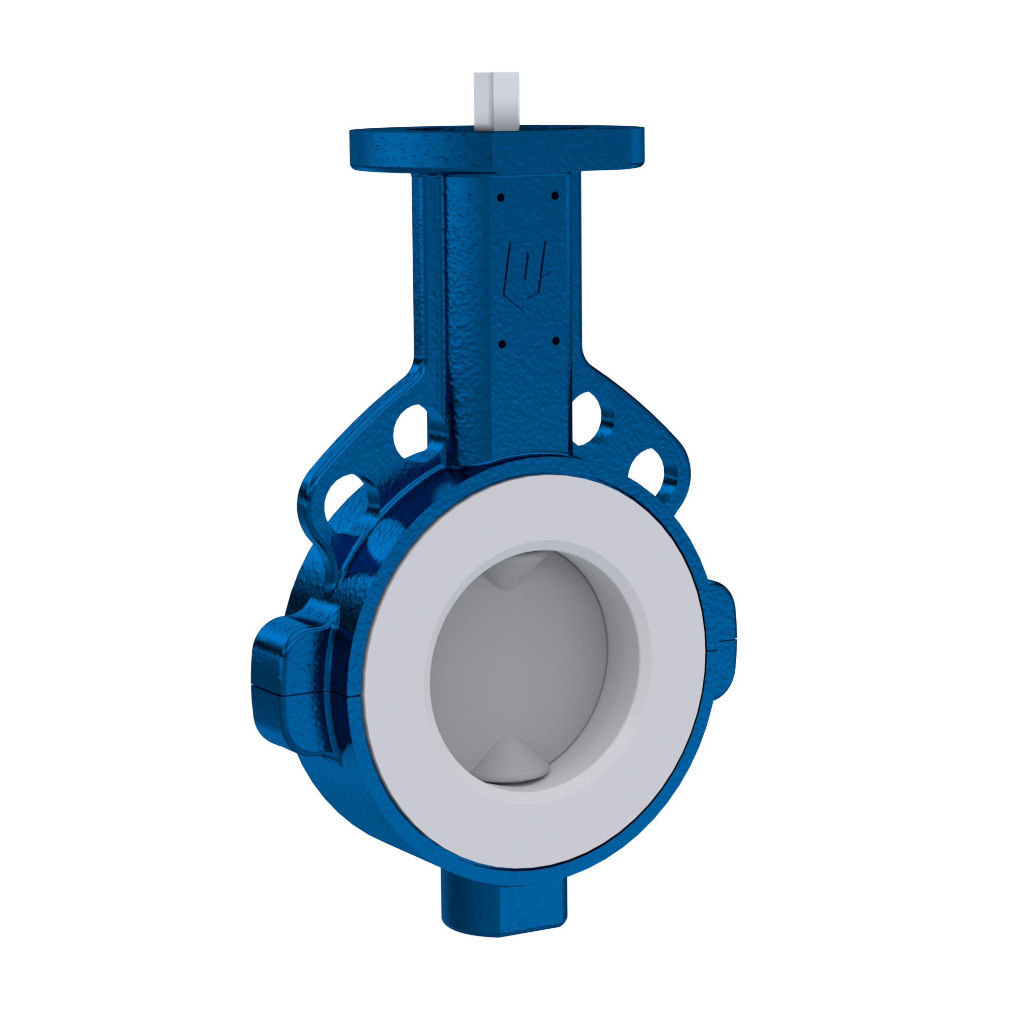 valvola a farfalla PTFE AK09 DN50 ANSI150 senza leva inserto in FKM