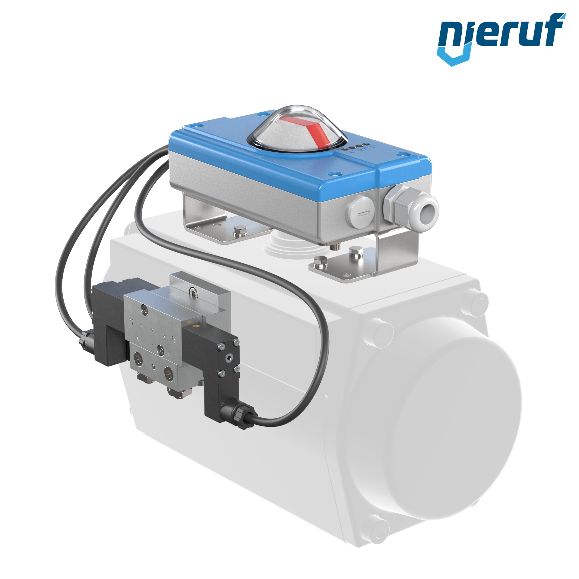 Regolatore di posizione PS01 per attuatori pneumatici a doppio effetto con funzione di sicurezza volume d'aria fino a 5 l