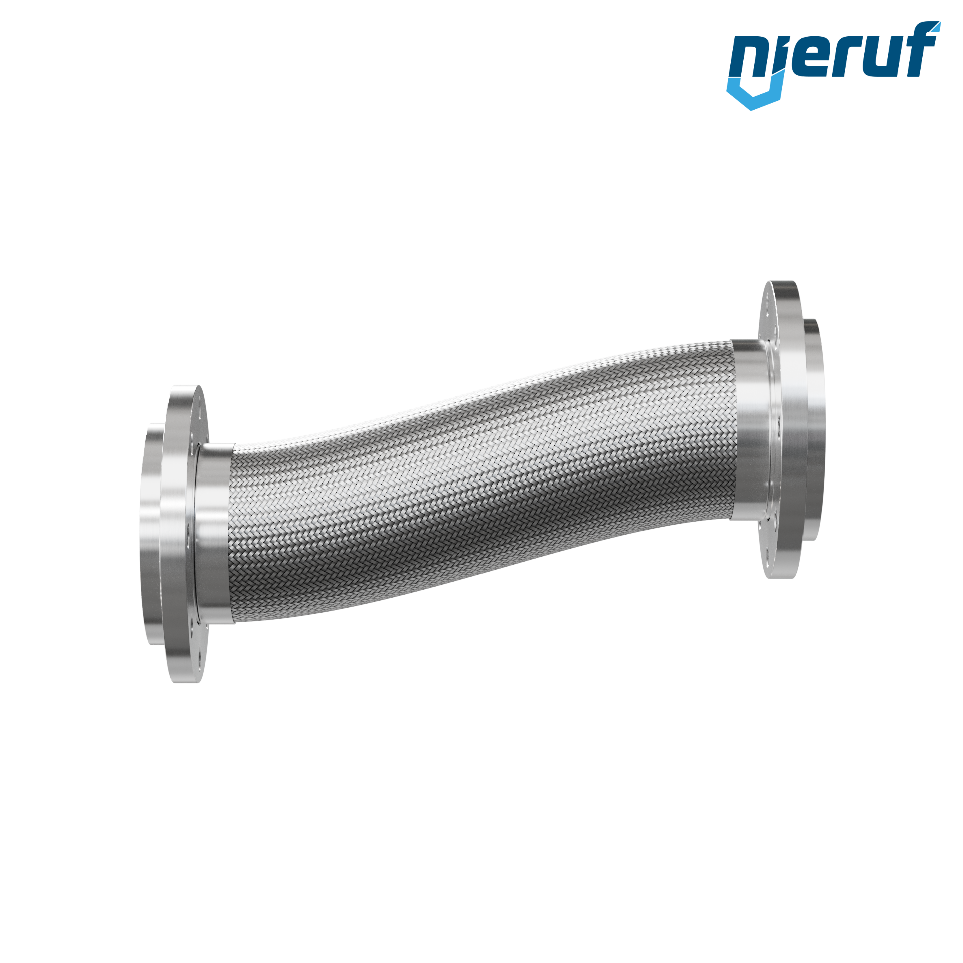 Tubo corrugato in acciaio inossidabile ES01 DN150 - 6" pollici con treccia singola e flangia girevole Lunghezza 1000 mm