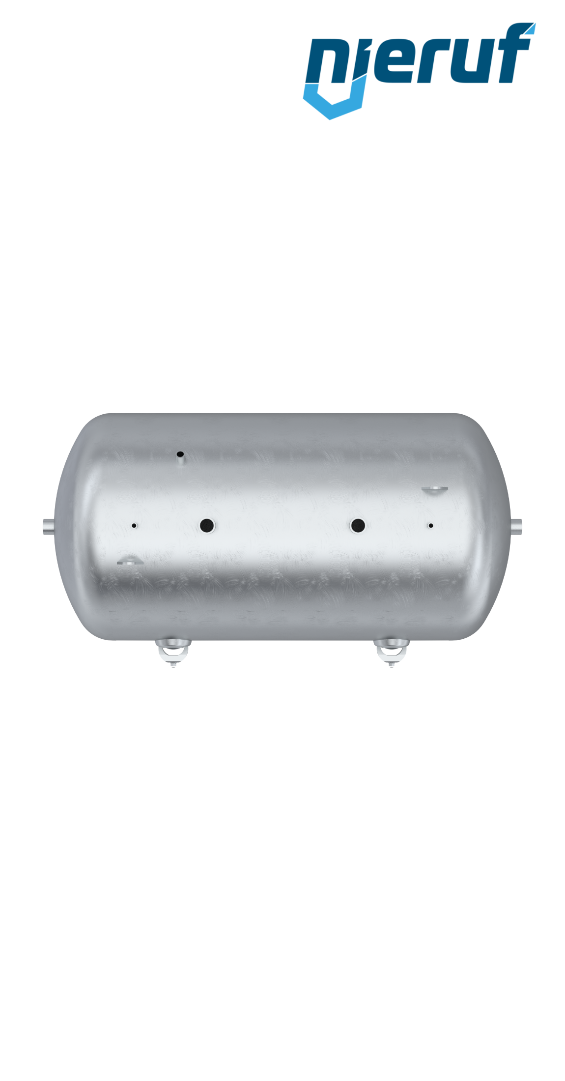 Serbatoio a pressione orizzontale BE01 10000 litri, 0-16 bar, acciaio zincato, diametro 1800 mm