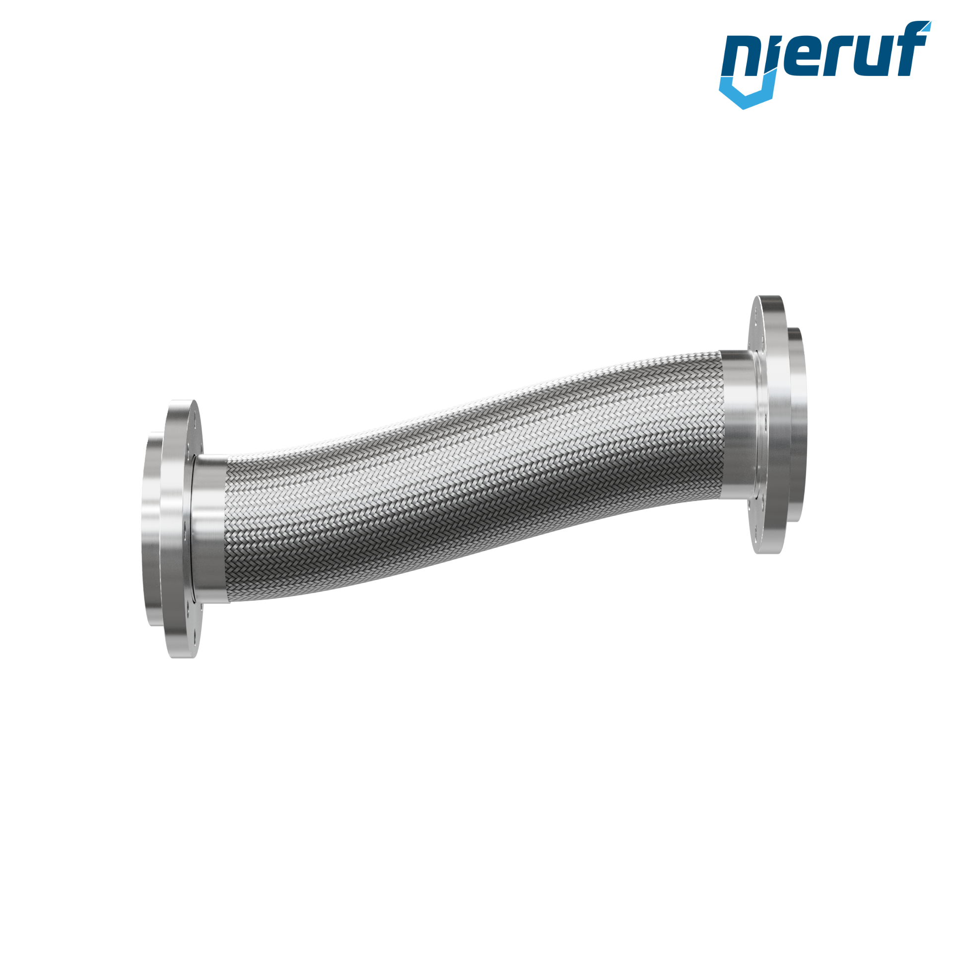 Tubo corrugato in acciaio inossidabile ES01 DN125 - 5" pollici con treccia singola e flangia girevole Lunghezza 1000 mm