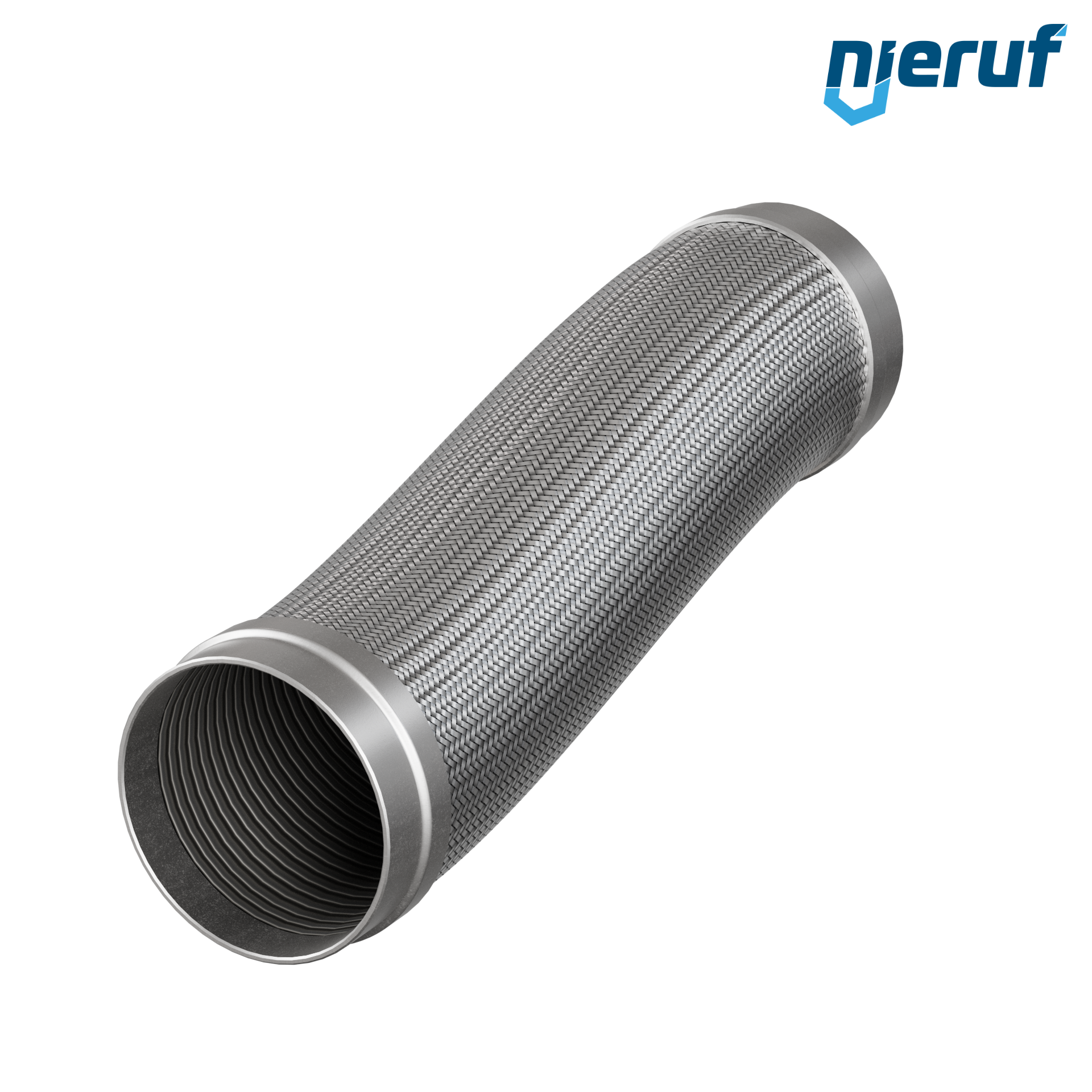 Tubo corrugato in acciaio inossidabile ES01 DN150 - 168.3 mm con treccia singola e estremità a saldare Lunghezza 500 mm