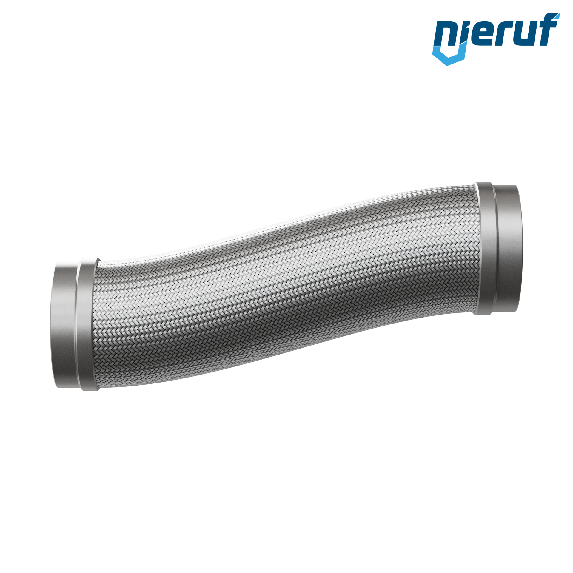 Tubo corrugato in acciaio inossidabile ES01 DN150 - 168.3 mm con treccia singola e estremità a saldare Lunghezza 500 mm