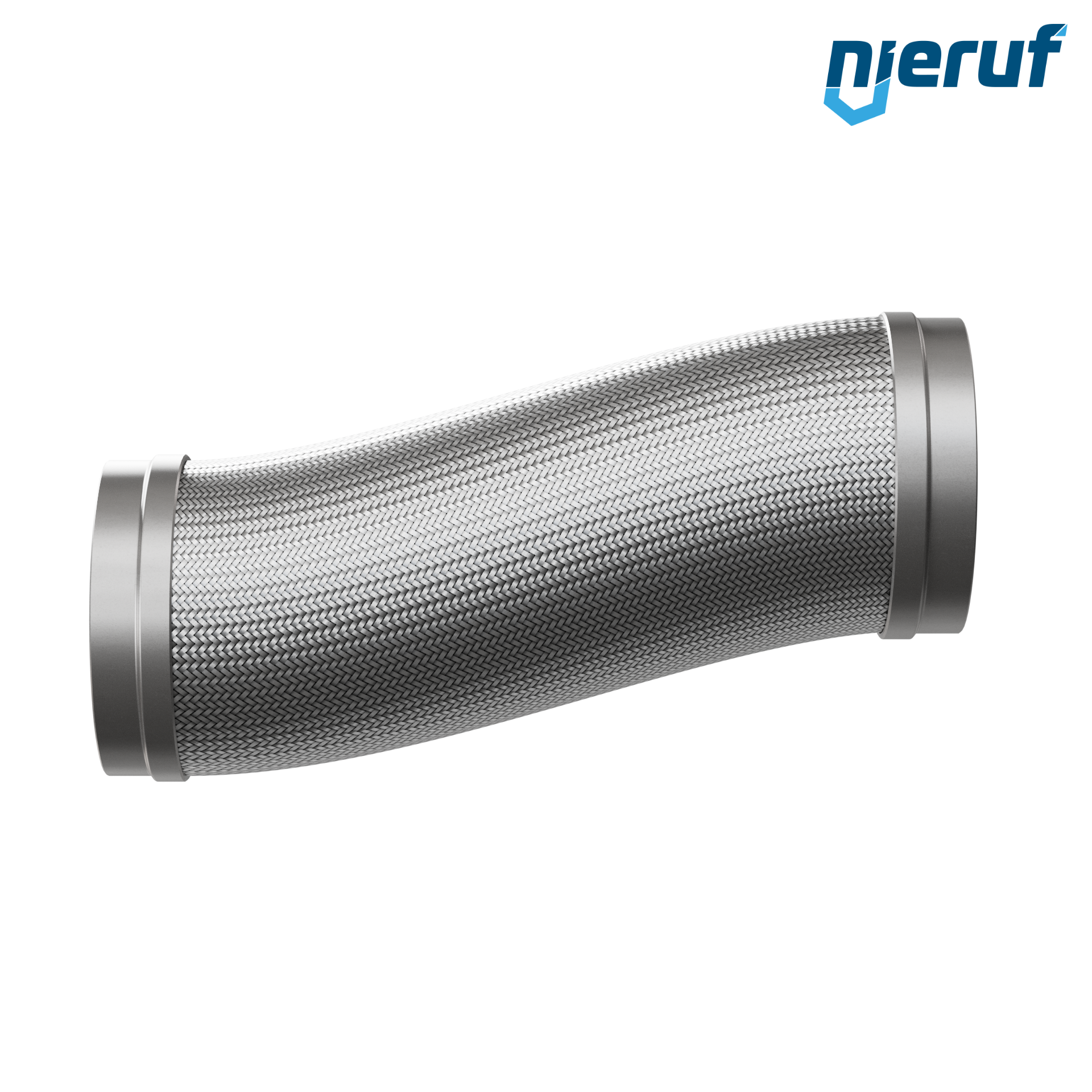 Tubo corrugato in acciaio inossidabile ES01 DN200 - 219.1 mm con treccia singola e estremità a saldare Lunghezza 500 mm